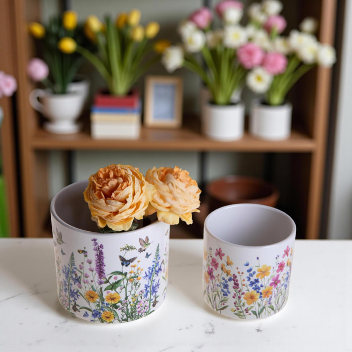 Set 2 vasi - 13,5xH12x13,5cm - Pezzi 3 - Bianchi Dino SpA