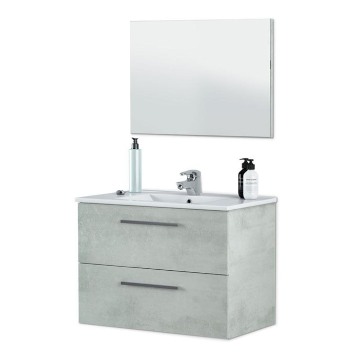 Mueble de baño Aruba 2 cajones + espejo Cemento