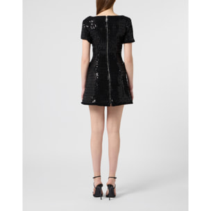 PHILIPP PLEIN Tweed Mini Dress Paillettes