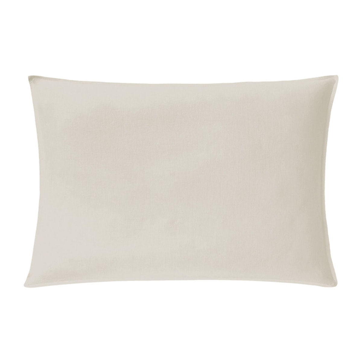 Taie d'oreiller unie en lin lavé, Made in France, NOUVELLE VAGUE , Beige naturel