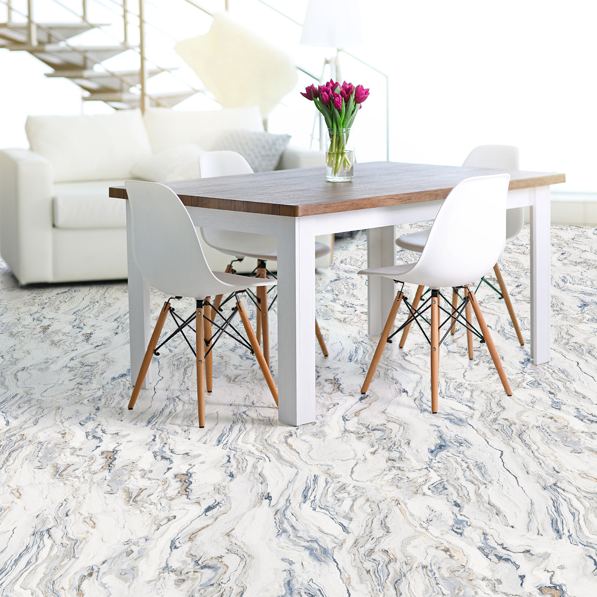 Revêtement sticker sol - MARBRE DE REGGIO CALABRE - Rouleau adhésif Protection Anti-dérapant