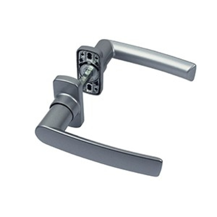 Béquille double Hera FAPIM Carré de 8 - Profil 40 à 55 mm - gris argent - 2041I-G6