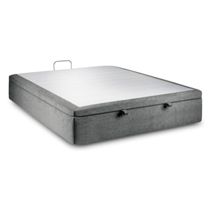Sommier Coffre en toile nattée  - Grand coffre et ouverture facile - Montage rapide, adapté à tous les matelas - Hauteur Totale de 39cm - Finition soignée - 2 places