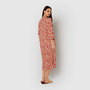 Vestido midi bambula detalles plisados iratia teja