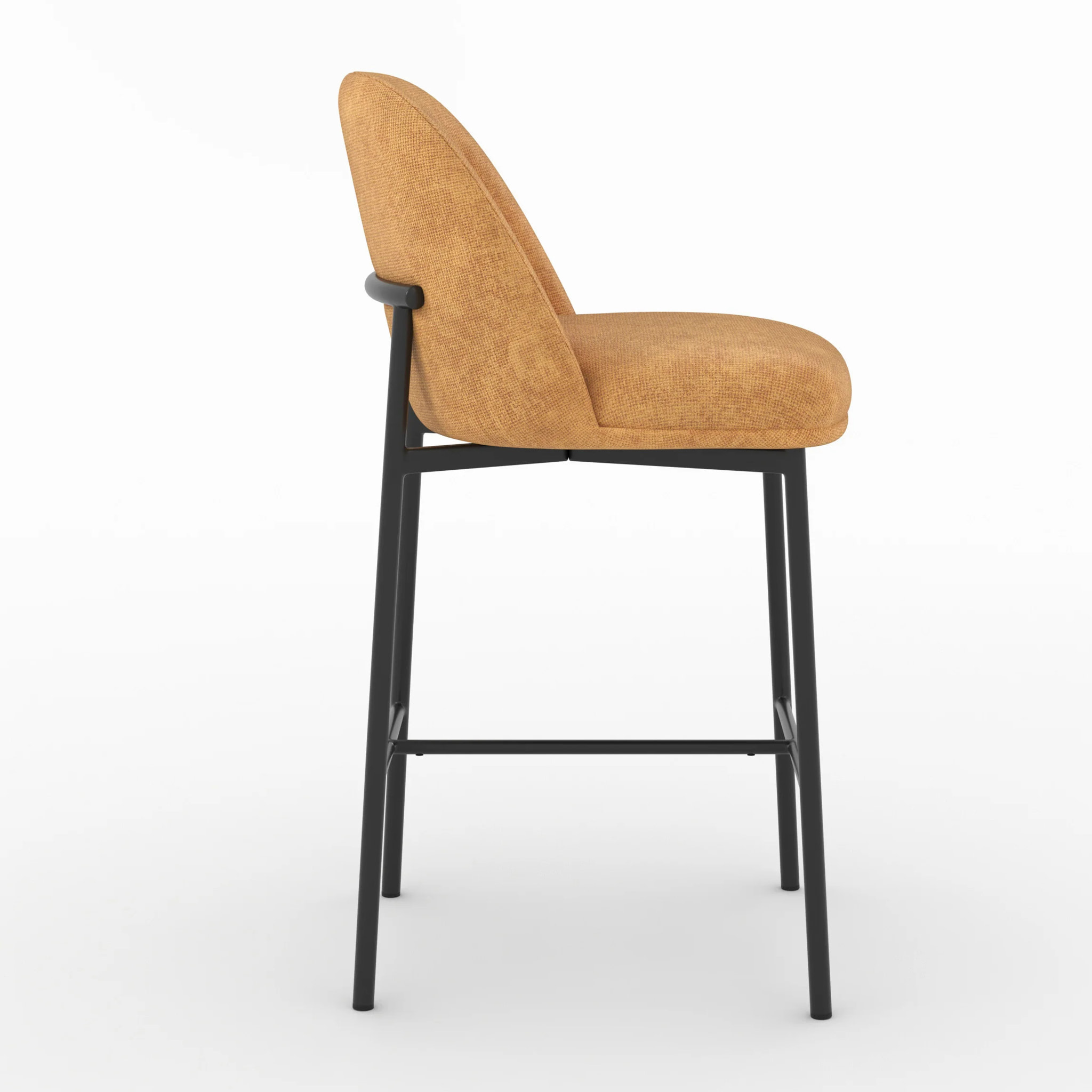 Lot de 2 chaises pour îlot central 67 cm en tissu jaune moutarde - Noah