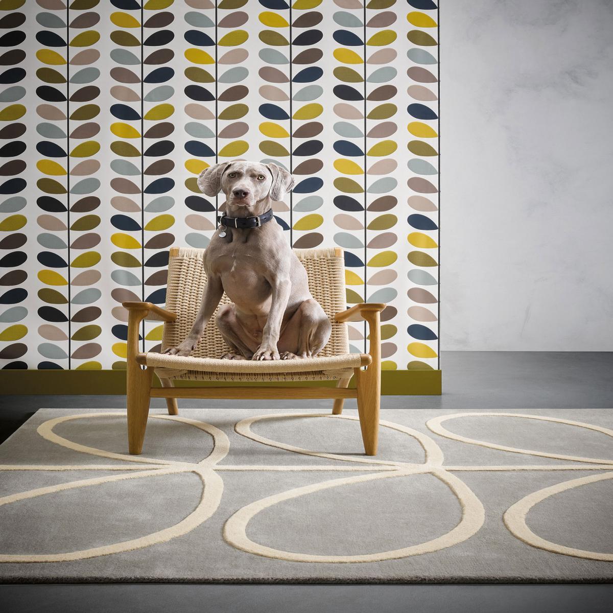 Tapis salon et chambre fait à la main en laine motif seventies YOZA