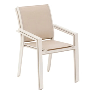 Fauteuil de jardin empilable "Essentia" lin & argile en aluminium traité en epoxy