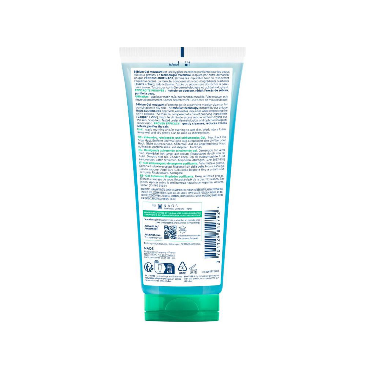 Sebium - Gel Moussant Nettoyant Purifiant 200ml