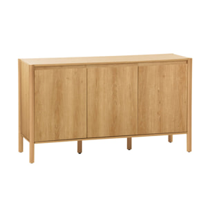 Buffet décor bois 3 portes 140cm HARMONY