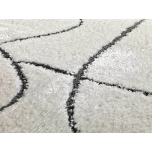 BLANCHE Alfombra diseÃ±o trazos con relieve en blanco y negro, varias medidas disponibles.