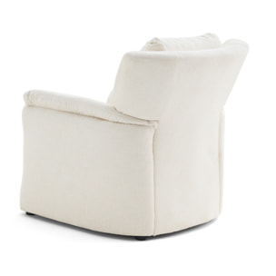 Bastille - fauteuil en tissu velours relief - Beige