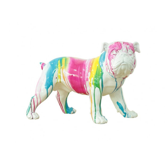 Sculpture chien en résine multicolore H26cm - BILLY