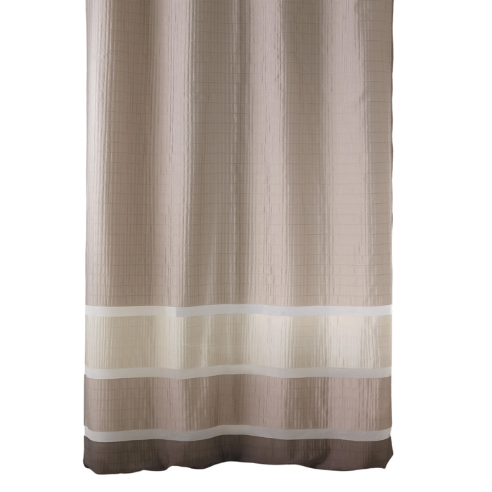 Voilage satiné rayures horizontales - Taupe
