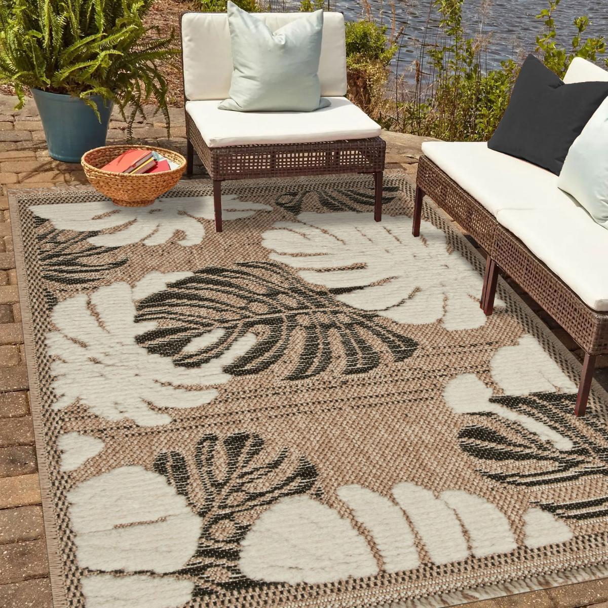 Tapis extérieur tissé kilim rectangle PAHO