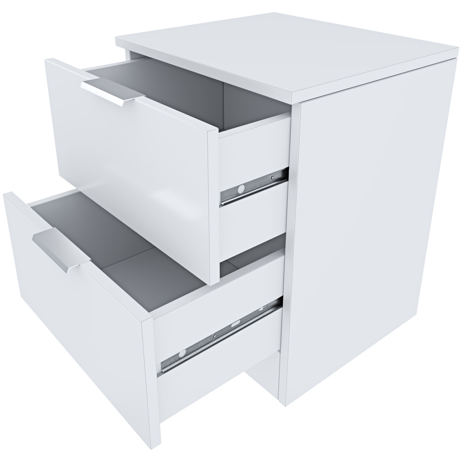Comodino Con 2 Cassetti Per Camera Da Letto Cameretta Ragazzi Studio Ingresso Comò Settimino Zona Notte 38 x 33,5 x 45 cm Cm Colore Bianco