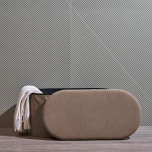 Coffre Banc Pliable - HOME DECO FACTORY - Jules - Tissu Côtelé - Marron