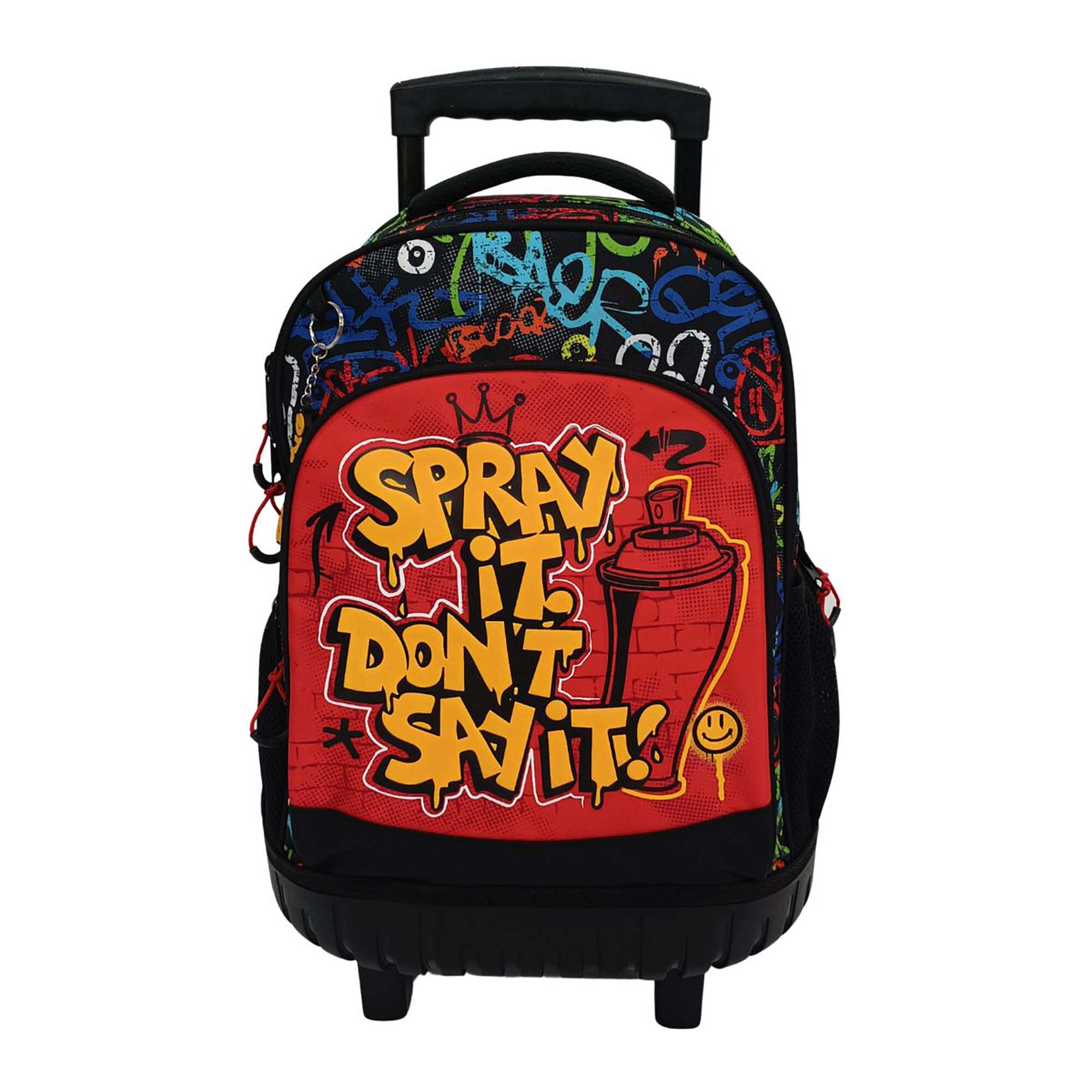 Trolley Fjo Compacto Doble Cuerpo Gran Capacidad Ranking Grafitti. Espaldera y tirantes ajustables y acolchados.