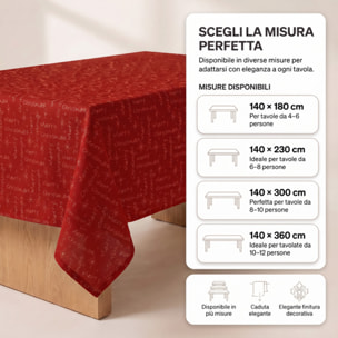 Tovaglia jacquard lurex in poliestere - ROSSO