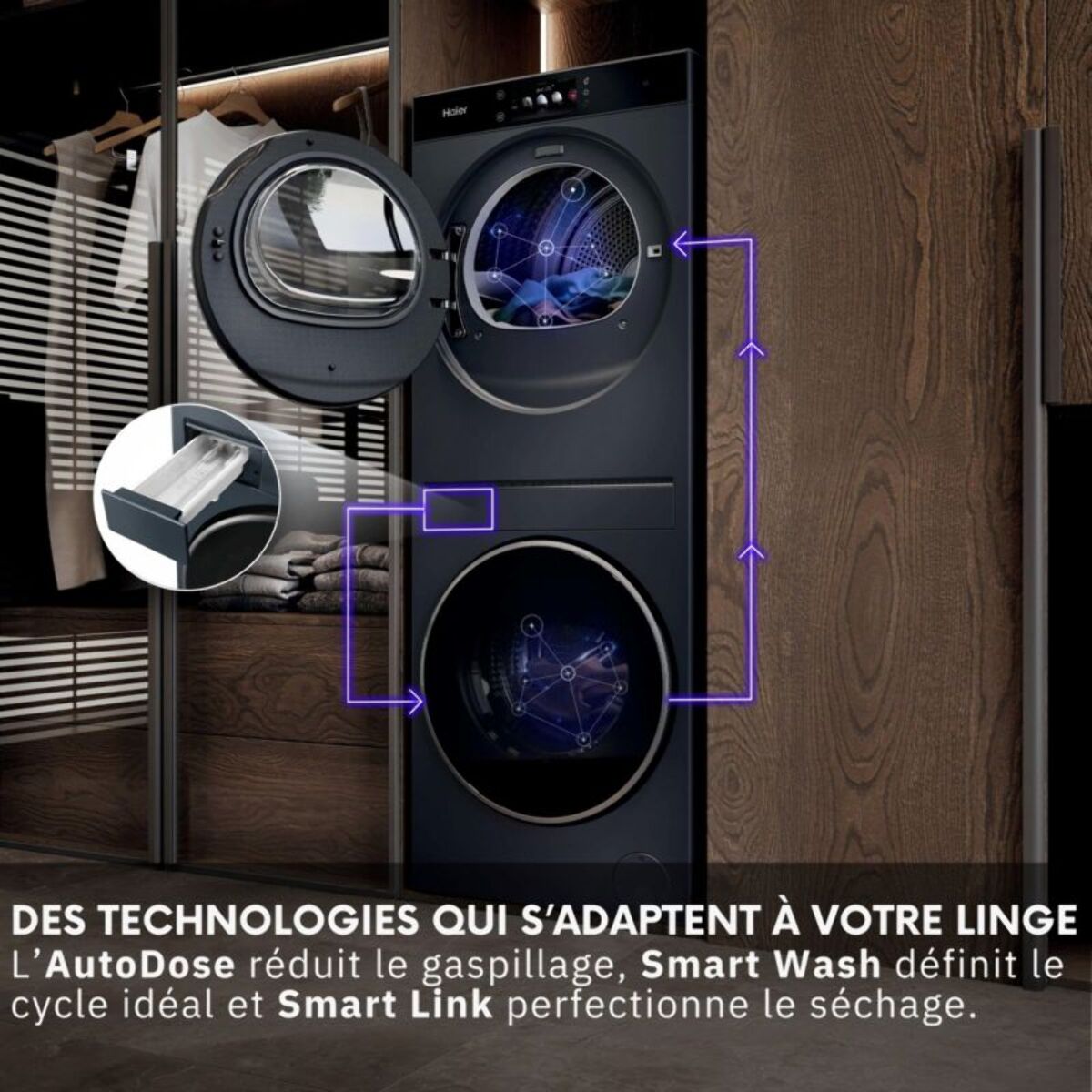 Lave linge séchant hublot HAIER CLC108-GNU1-S