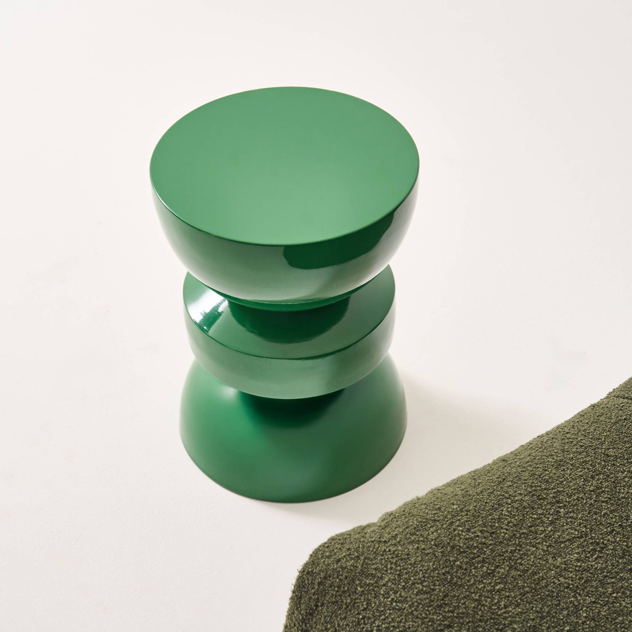 Table d'appoint, bout de canapé, table de chevet métal effet glossy Ø32 x H44,5cm ASSA