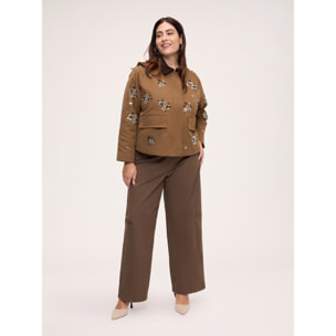 Fiorella Rubino - Giacca con ricami floreali - Marrone