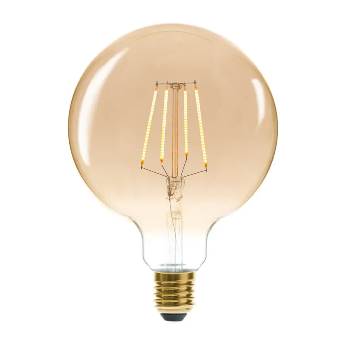Ampoule LED "Globe" ambrée - filament droit E27 D13 cm