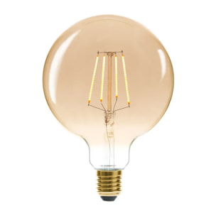 Ampoule LED "Globe" ambrée - filament droit E27 D13 cm