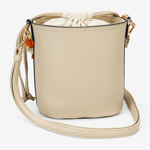 Bolso bandolera beige con asa de piedras