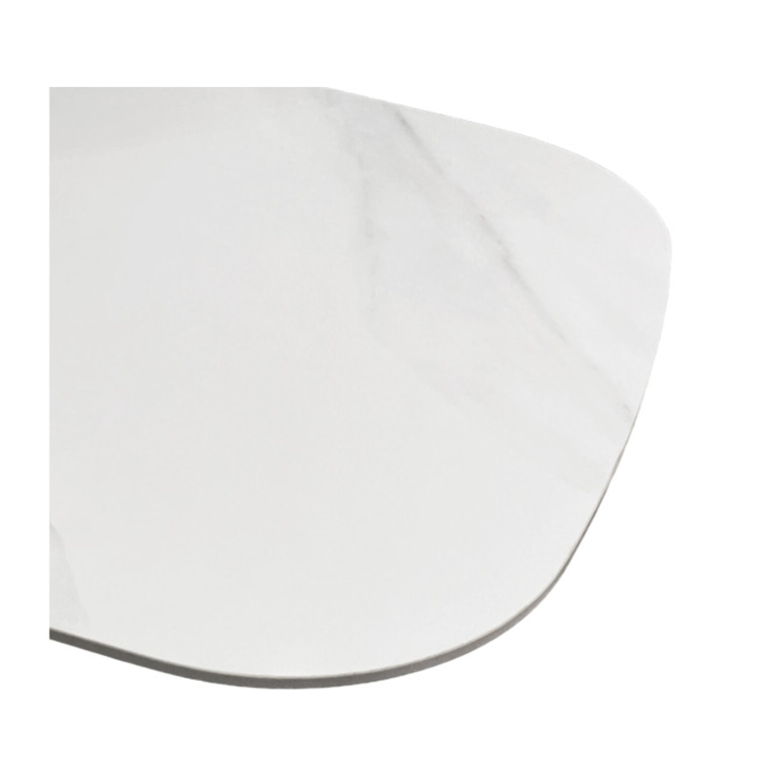 Bout de canapé en céramique blanc effet marbre H. 55 cm - LEVIN