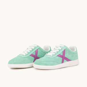 Zapatilla de Ante en Color Verde Agua MUNICH RUMBA WMN 22