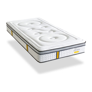 Ensemble Matelas Reina 2.0 & Sommier KIT15, 26 cm, Ressorts Ensachés et Mémoire de Forme, technologie Tri-Lattes, Soutien Ferme