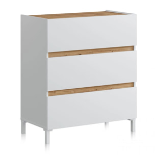 Cómoda Ezra Blanco Artik (Blanco Mate) - Roble Nodi