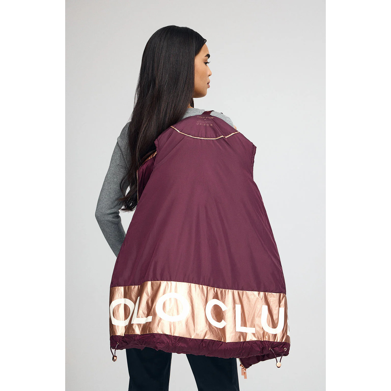 Gilet trapuntato borgogna con logo Polo Club
