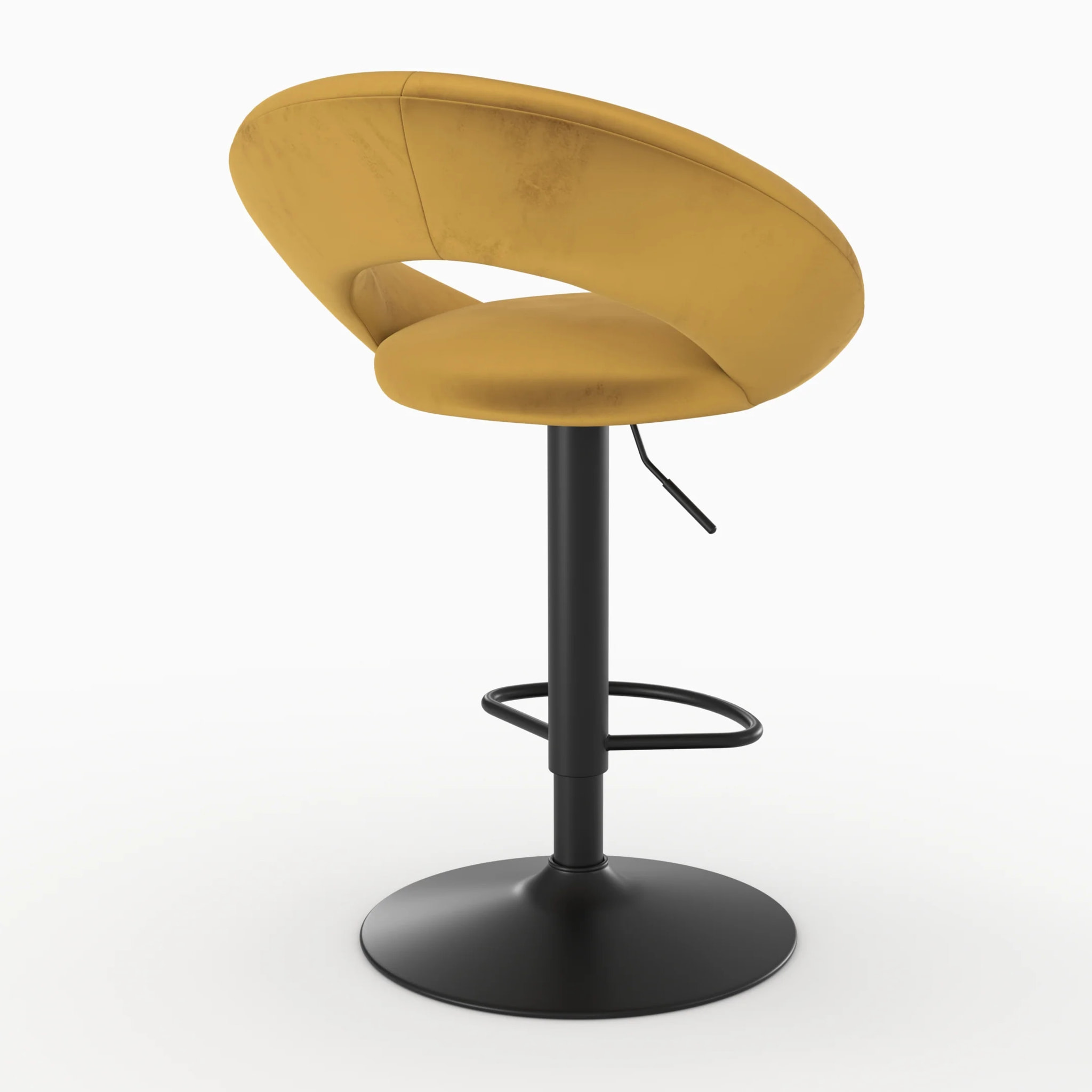 Lot de 2 chaises de bar en velours jaune curry 61/76,5 cm - Cloclo