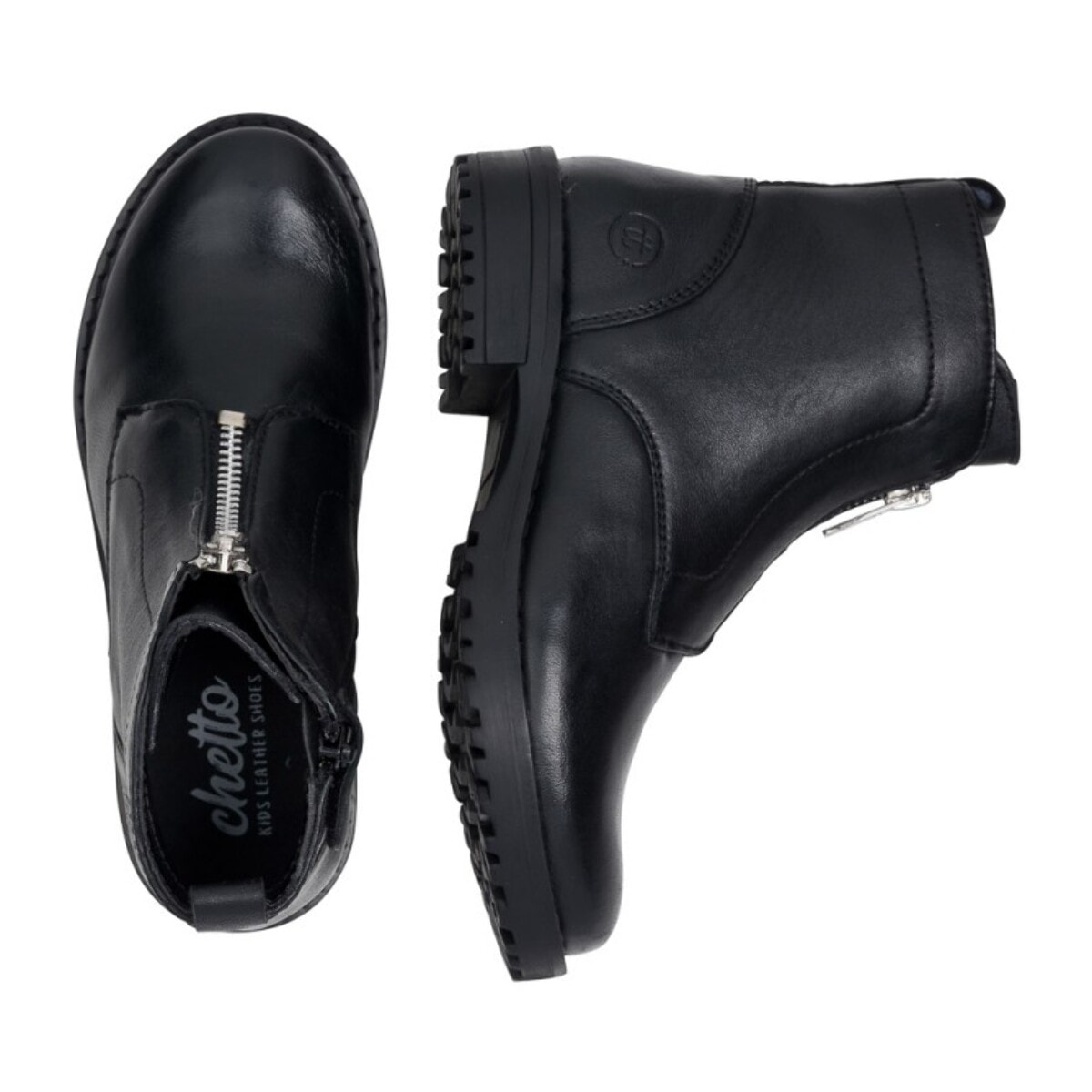 Botin  en piel - cremallera central