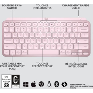 Clavier sans fil LOGITECH MX Keys mini rose