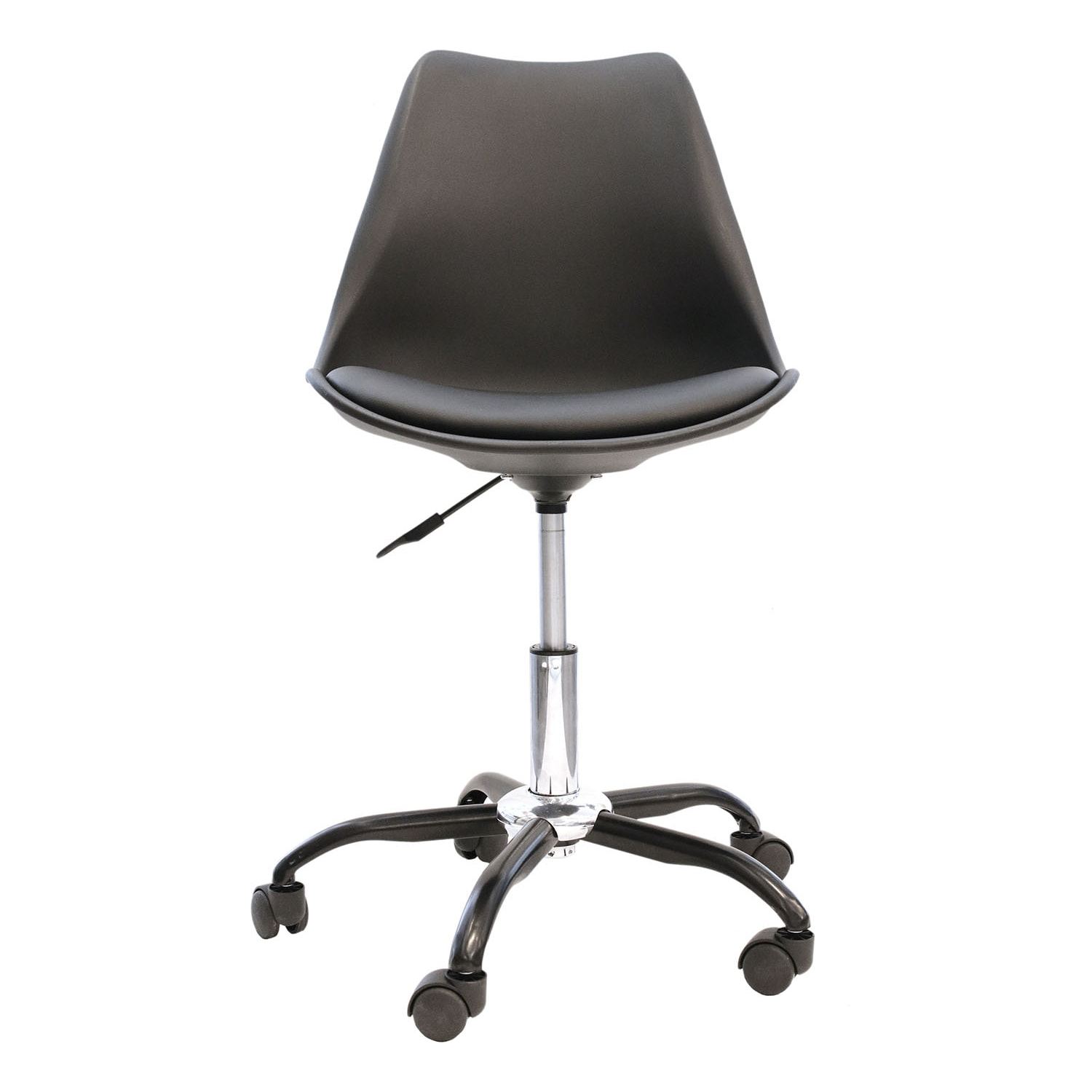Chaise A Roulettes Kiruna Noir - Lot de 2