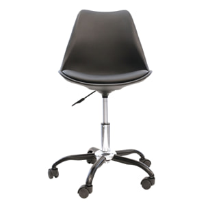 Chaise A Roulettes Kiruna Noir - Lot de 2