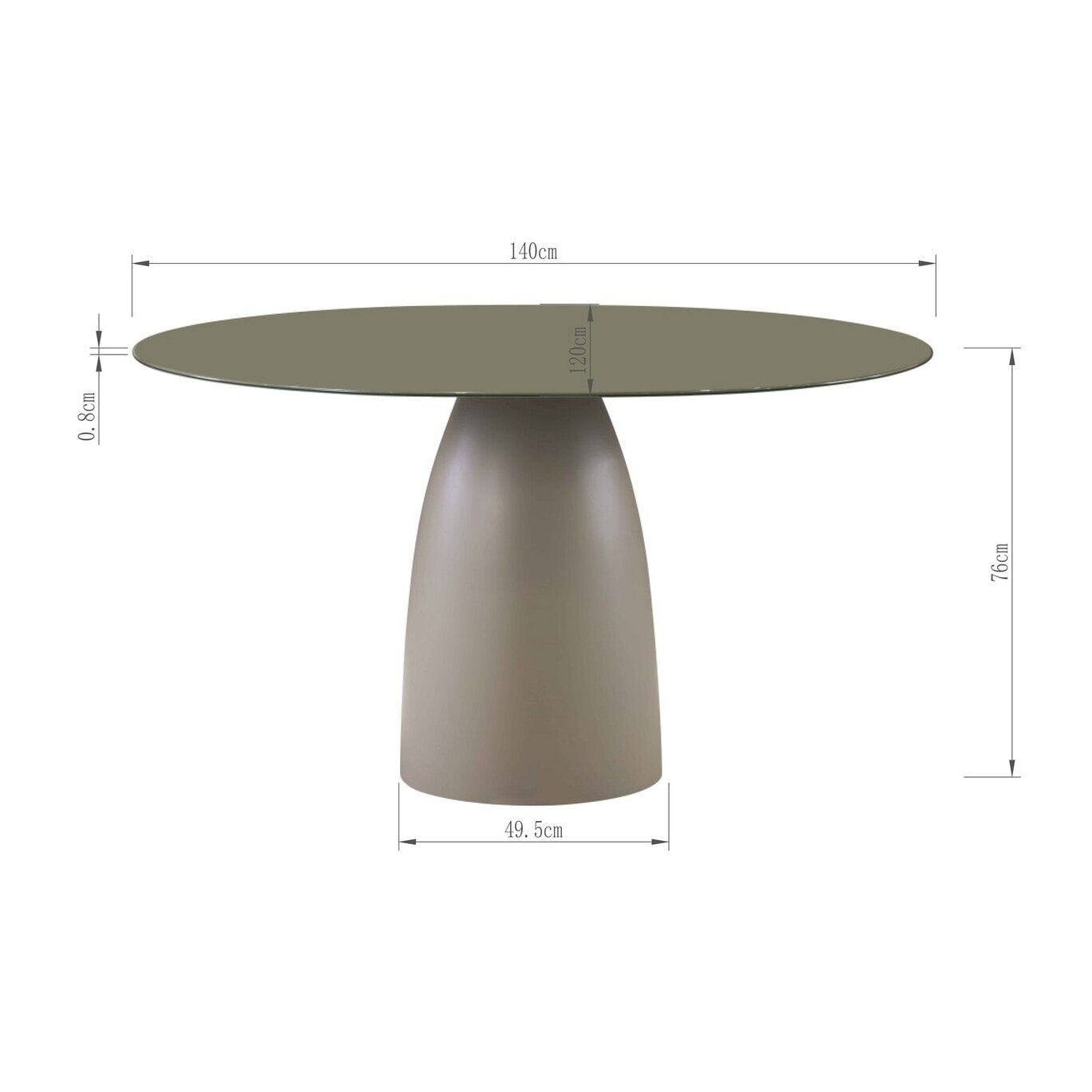 Table Terry 140x120cm Kare Design