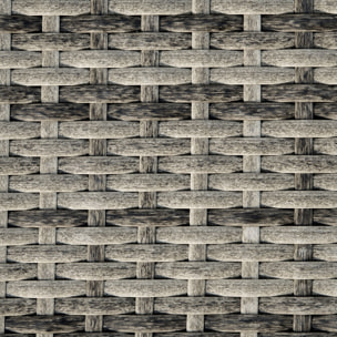 Tumbona de Ratán Reclinable Tumbona de Jardín en Forma de S con 2 Ruedas Respaldo Ajustable en 5 Posiciones y Cojín Extraíble para Patio Terraza 207x70x70 cm Gris