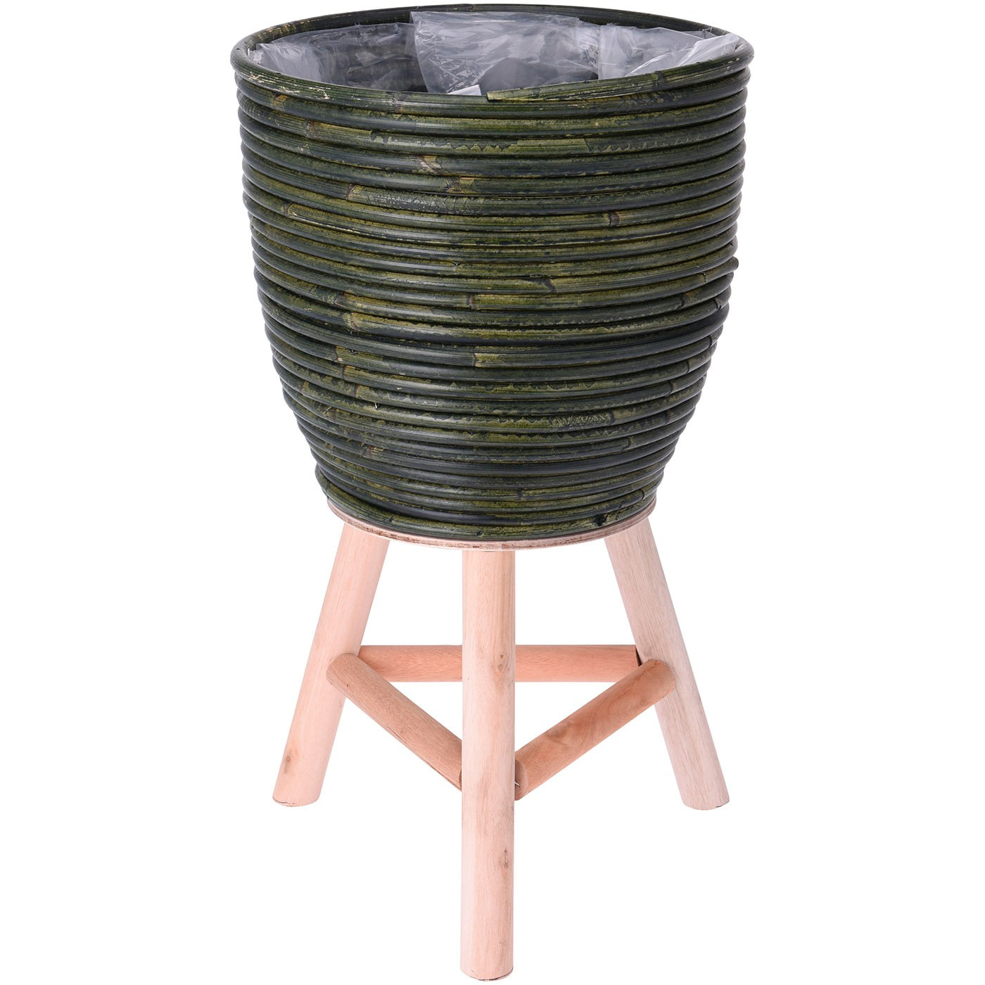 Cache-pot abramio rotin vert 41cm