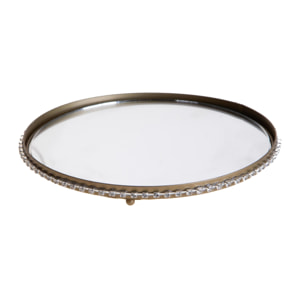 Vassoio con specchio e strass - Pezzi 2 - ORO - Bianchi Dino SpA