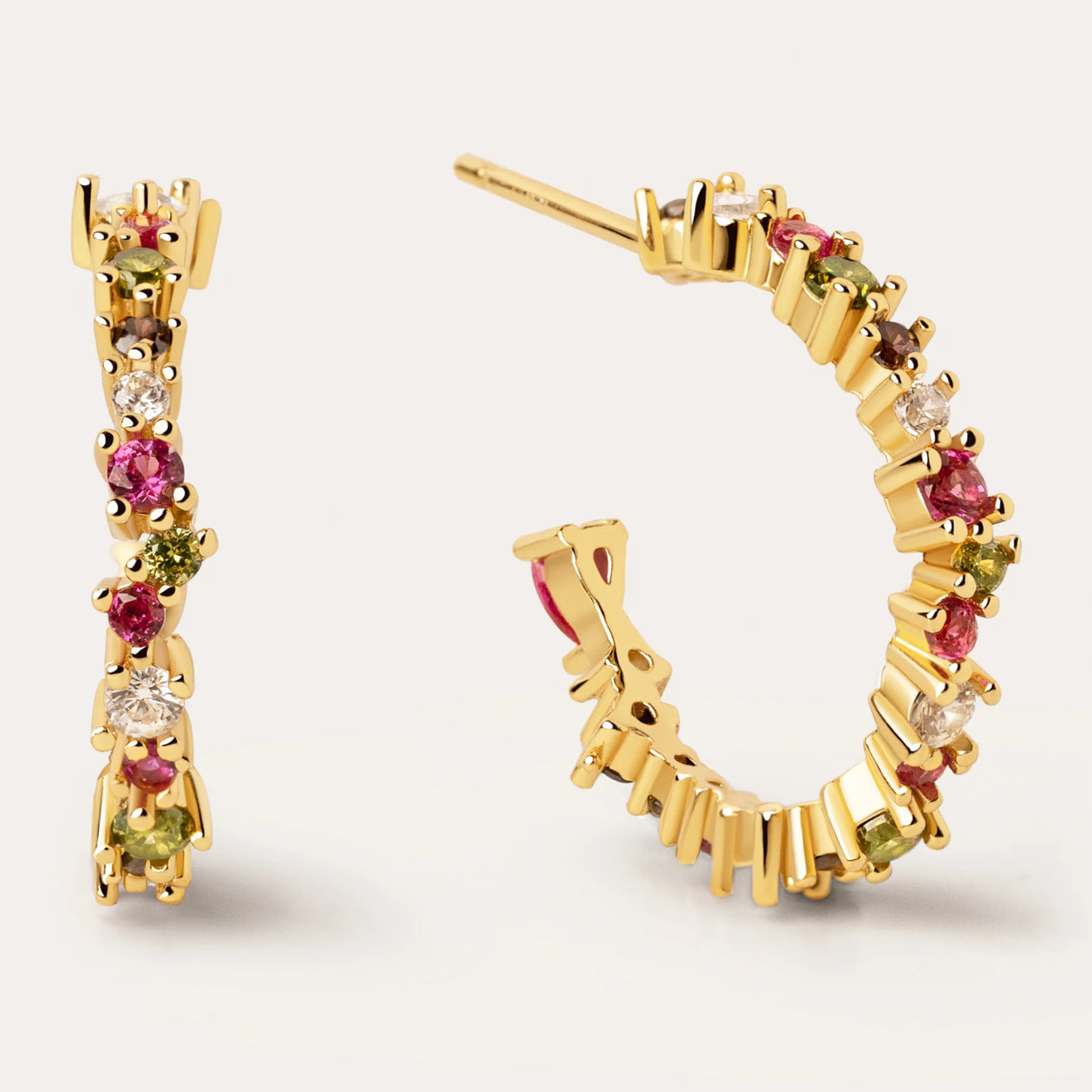 Pendientes Aro Estellar Colors Plata Baño Oro