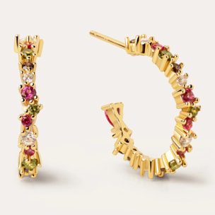 Pendientes Aro Estellar Colors Plata Baño Oro