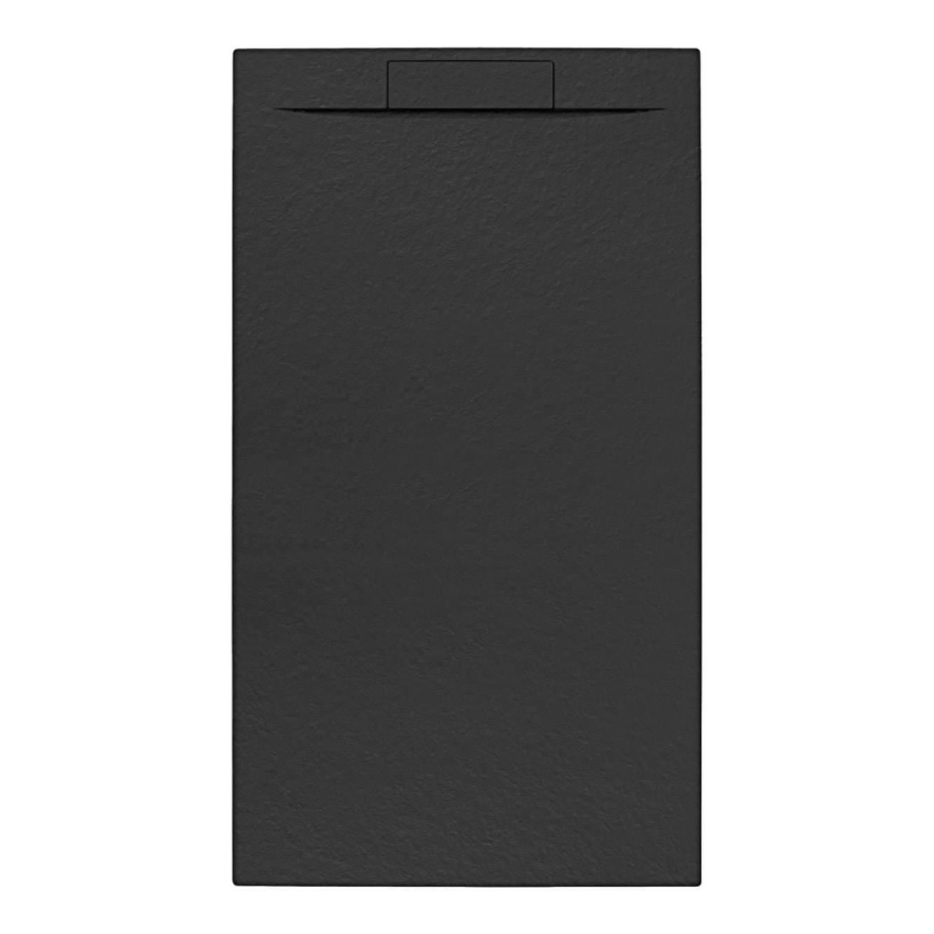 Fusion Receveur de douche 100x90cm en marbre coulé, avec siphon, noir (SATFU10090G-S)