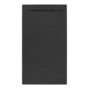 Fusion Receveur de douche 100x90cm en marbre coulé, avec siphon, noir (SATFU10090G-S)