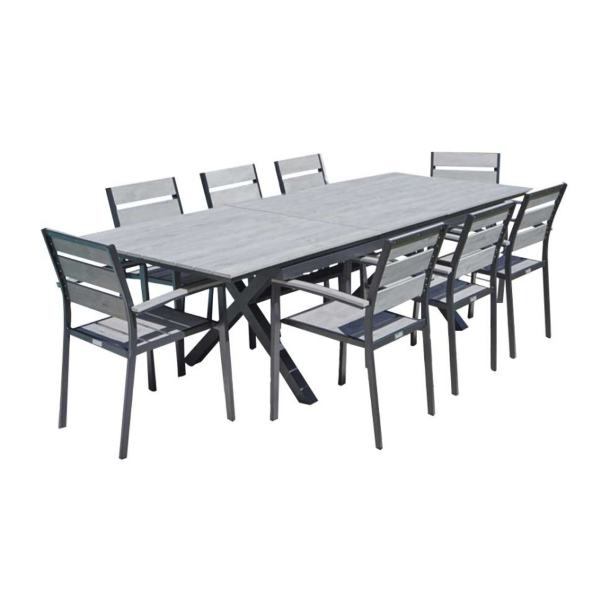 Ensemble table et chaises de jardin  - Gris Perle - CAVALAIRANA