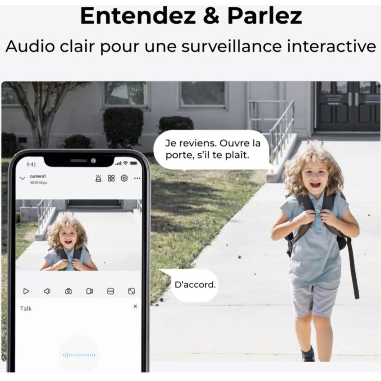 Caméra de surveillance REOLINK B310 Blanche + panneau solaire