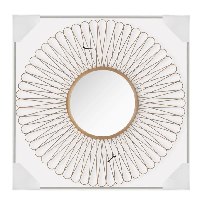 Miroir "Soleil" doré - métal D76 cm