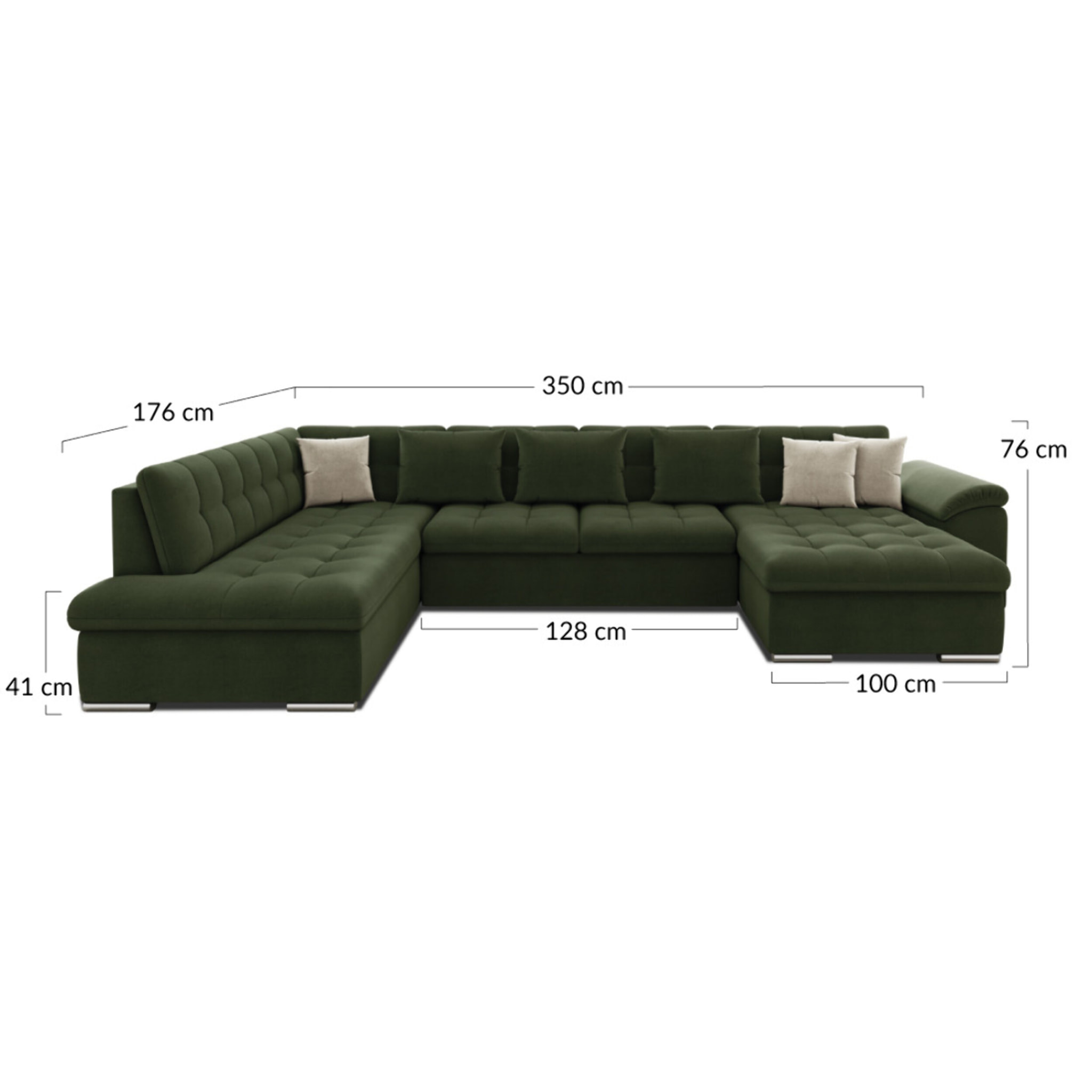Chuck - canapé panoramique d'angle gauche XXL - convertible avec coffre - 7 places - Noir / Gris